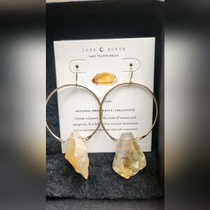 Luna Norte Citrine Hoop Earrings